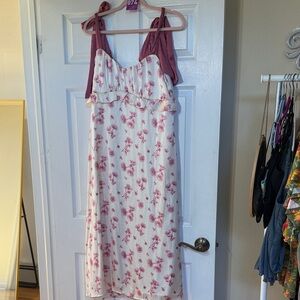 74 Floral Pink and White Dress